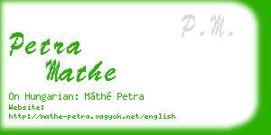 petra mathe business card